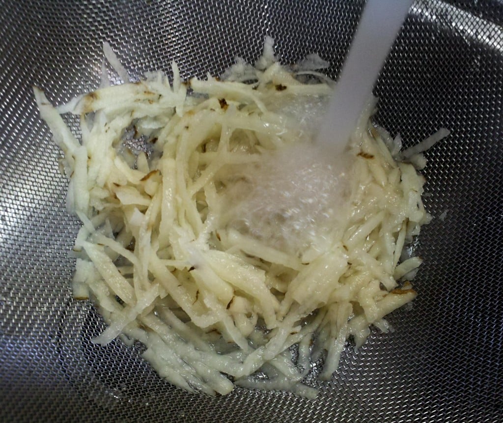Rinse Shredded Potatoes