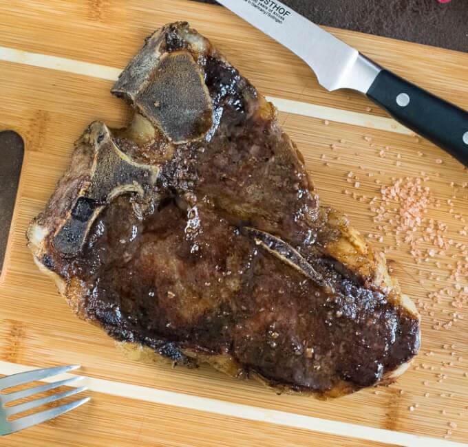 Cooking frozen steak.