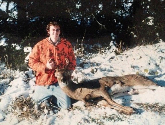 Fox Valley Foodie as a teenager posing with his deer in the snow