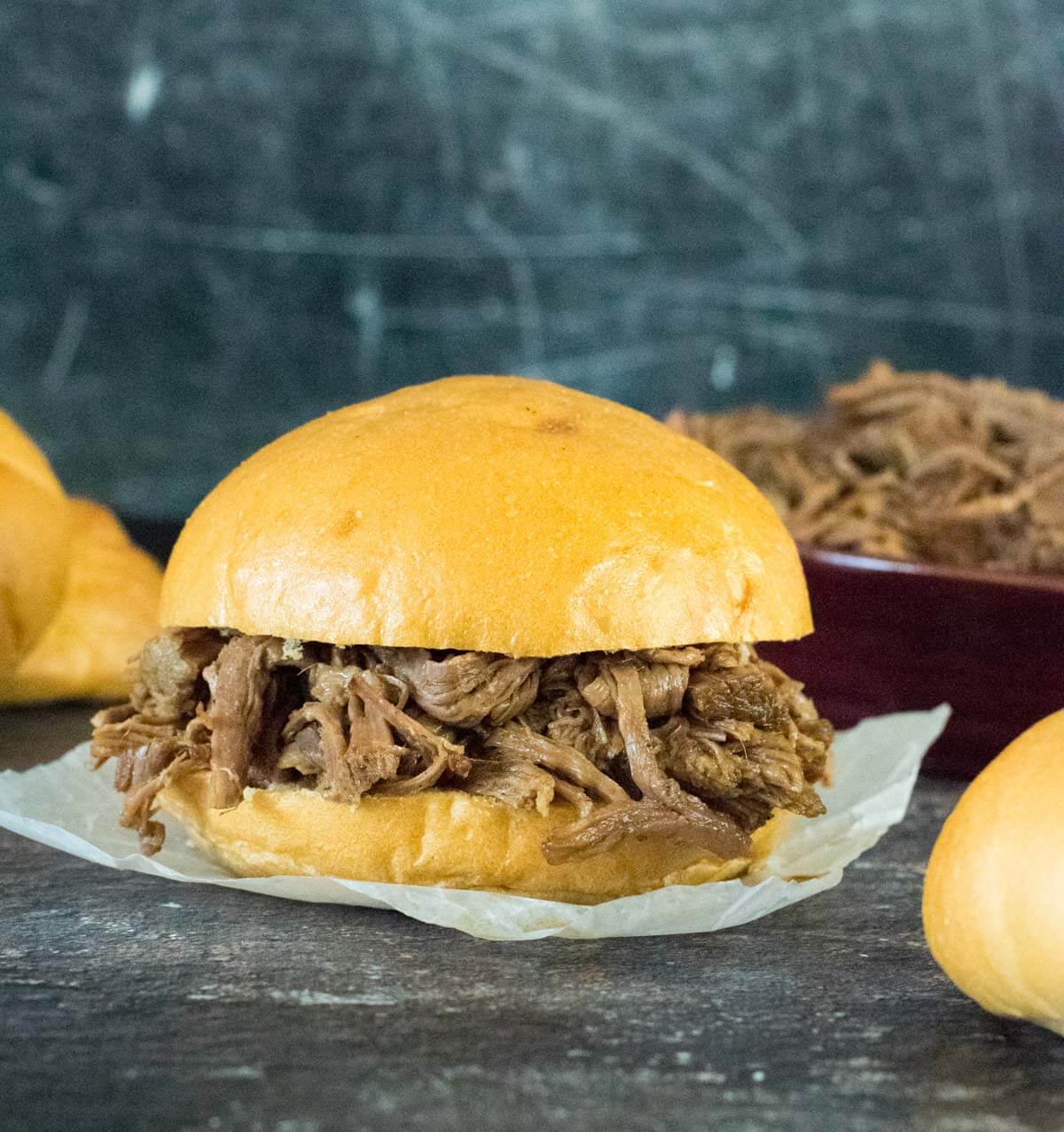 Crockpot Shredded Beef Sandwiches