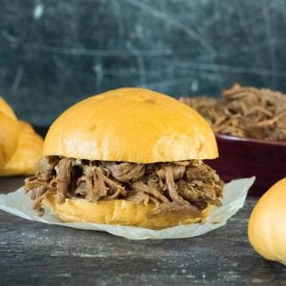 Crockpot shredded beef sandwiches recipe