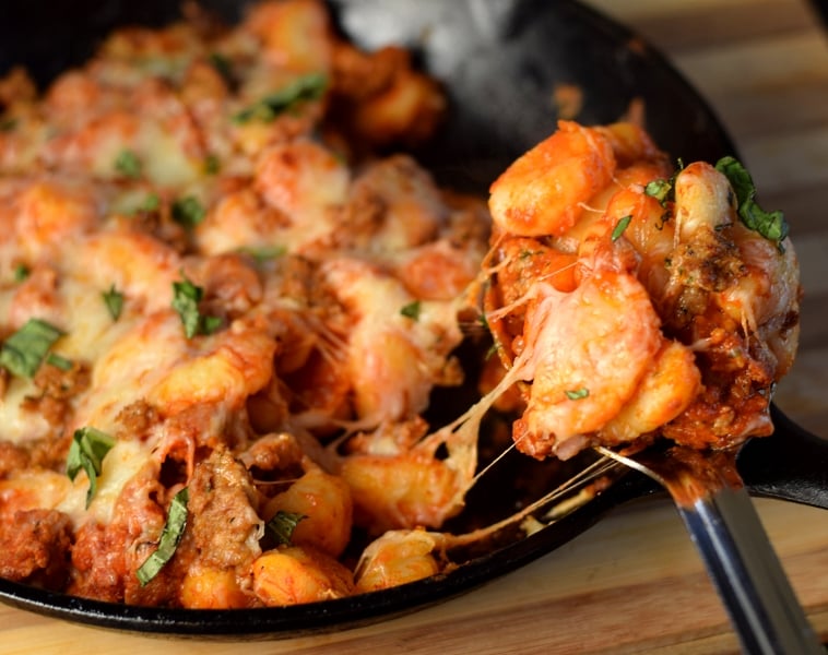 Baked gnocchi and sausage