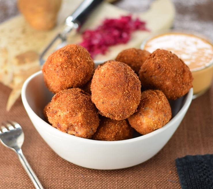 Deep fried sauerkraut balls.