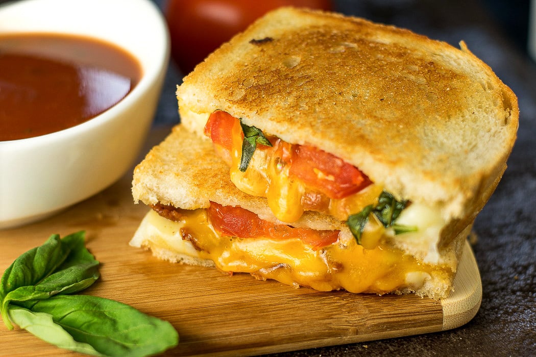 Gourmet grilled cheese recipe.