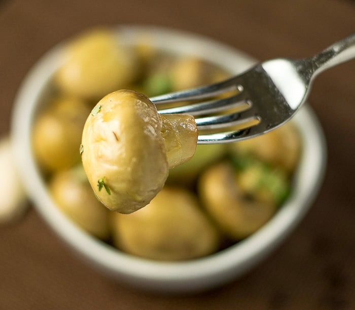 Lemon and thyme marinated mushroom recipe