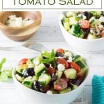 This fresh tasting cucumber tomato salad is the perfect summer salad. #salad #potluck #picnic #summer