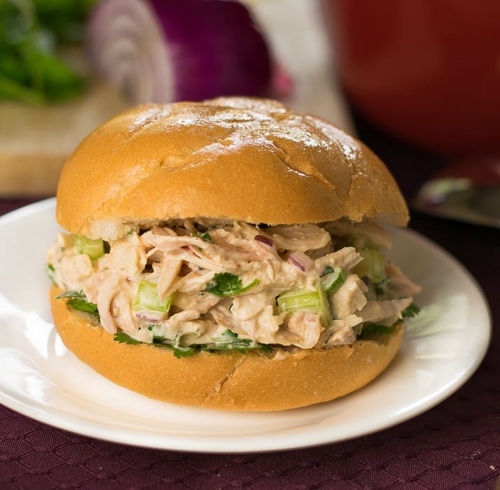 Grilled chipotle chicken salad with lime and cilantro.