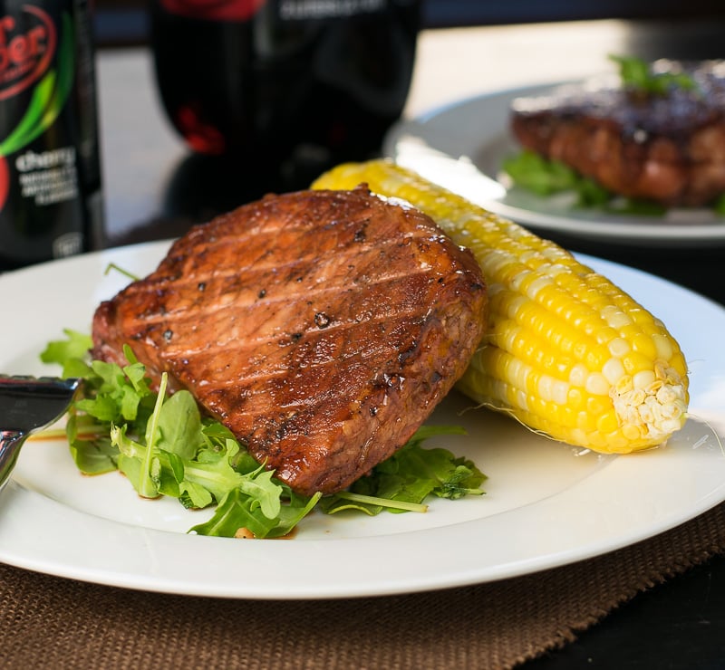 Dr Pepper Cherry Glazed Pork Loin Chop