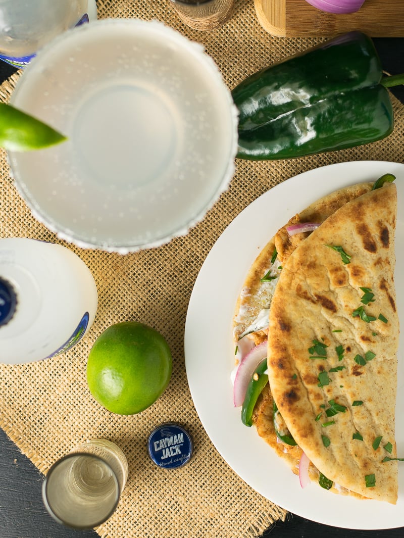 Ancho chicken flatbread sandwich with Cilantro and Lime