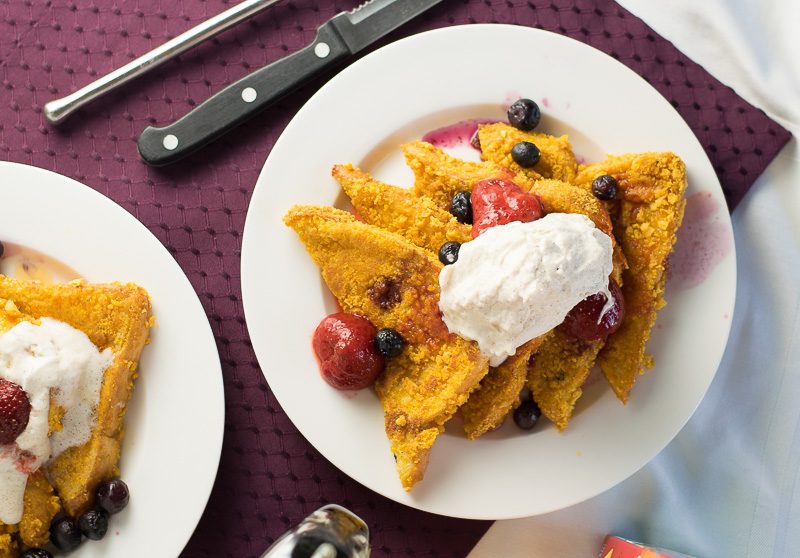 Cap'n Crunch French Toast with Cinnamon Whipped Cream Fox Valley Foodie