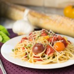 Heirloom Tomato Balsamic Olive Oil Sauce with Spaghetti