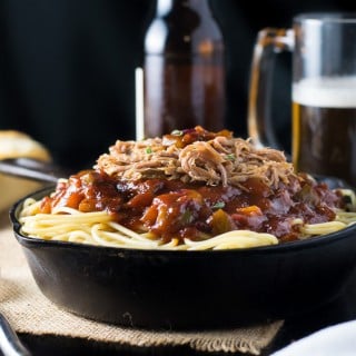 BBQ Spaghetti and Pulled Pork