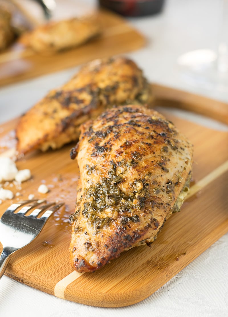 Feta and Pesto Stuffed Chicken Breast