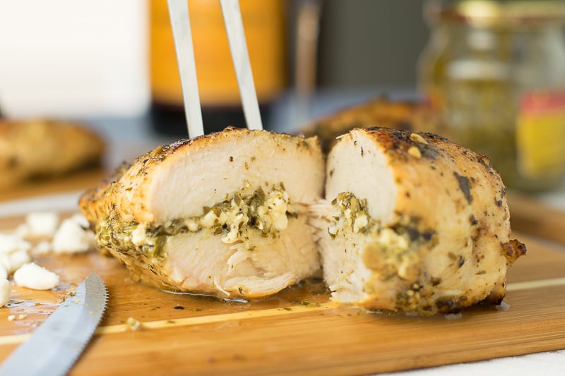 Feta and Pesto Stuffed Chicken Breasts