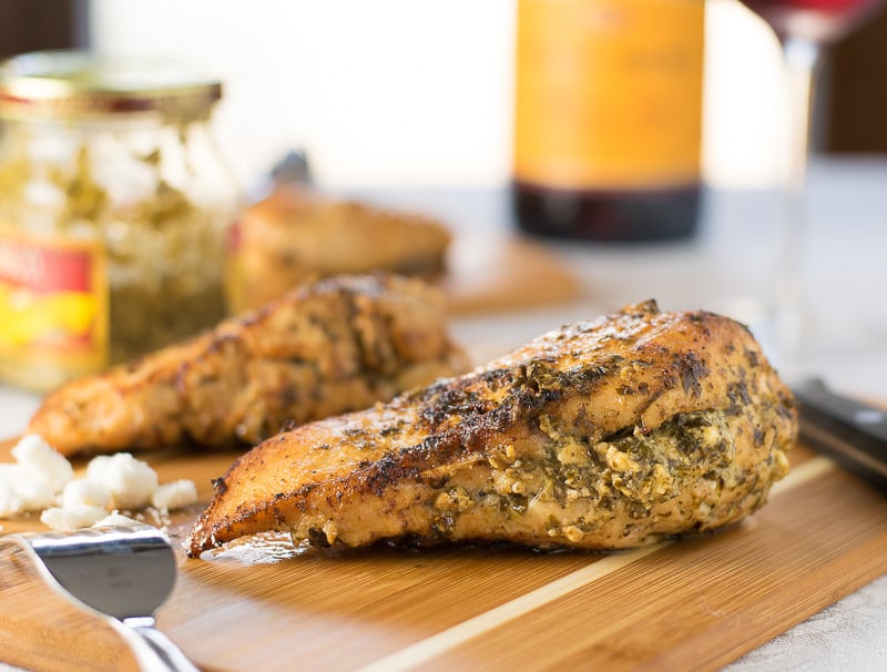 Feta and Pesto Stuffed Chicken Breasts