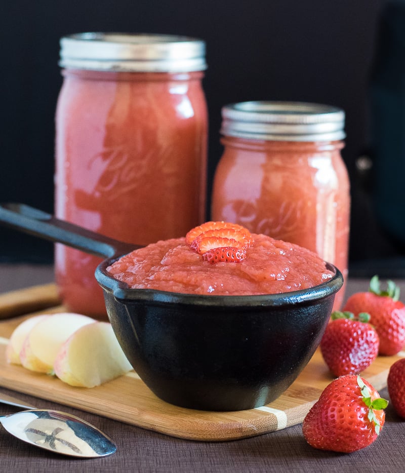 Homemade Strawberry Applesauce.