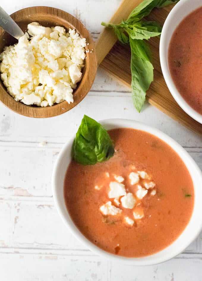 Creamy tomato basil bisque recipe.