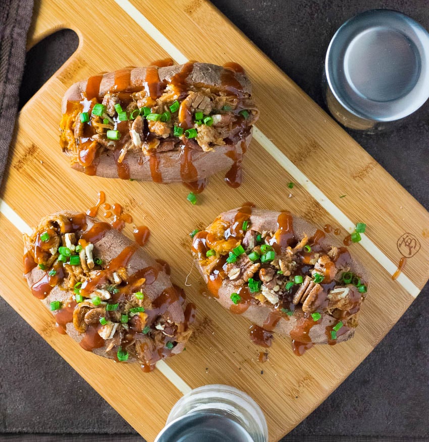 Pulled Pork Stuffed Sweet Potatoes