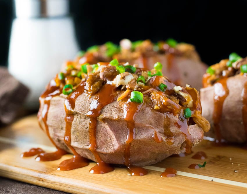 BBQ Pulled Pork Stuffed Sweet Potato