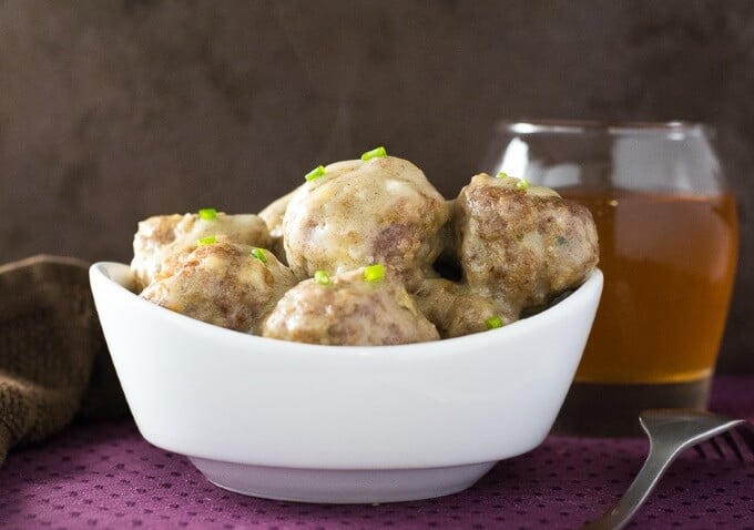 Cocktail Meatballs in Garlic Butter Sauce.