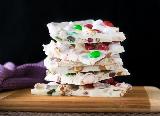 White chocolate Christmas bark.