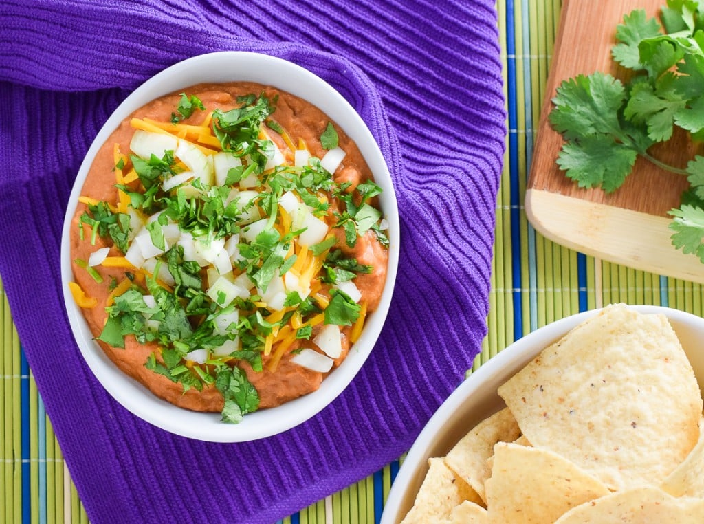 Cheesy Refried Bean Dip with Salsa Fox Valley Foodie