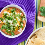 Cheesy Refried Bean Dip with Salsa