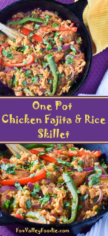 One Pot Chicken Fajita and Rice Skillet