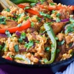 One Pot Chicken Fajita and Rice Skillet