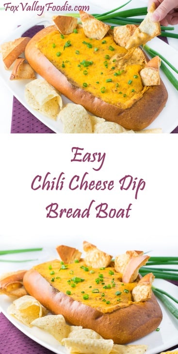 Easy Chili Cheese Dip Bread Boat