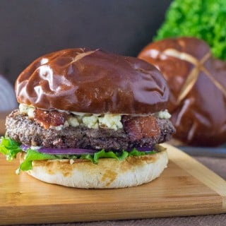 Bacon Blue Cheese Burger with Balsamic Mayo