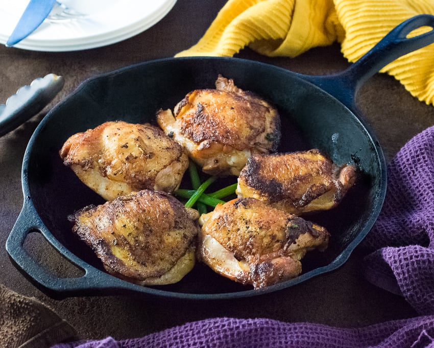 Serving brined chicken on the table.