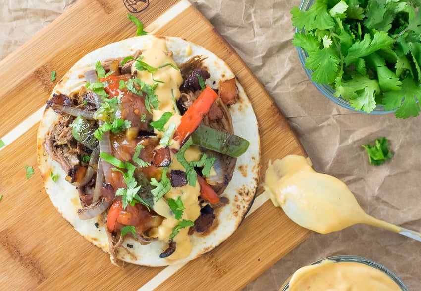 Queso and Bacon Shredded Beef Tacos Recipe