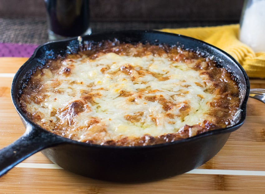 Baked Caramelized Onion Dip with Gruyere Cheese