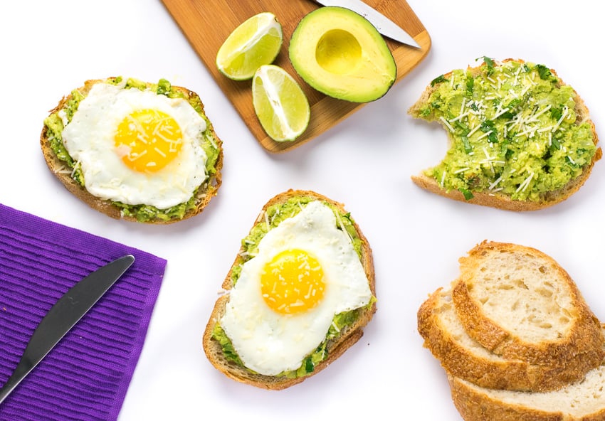 Open-Faced Avocado Sandwich with Egg and Parmesan