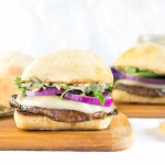 Portabella Mushroom Burger with Pesto and Arugula