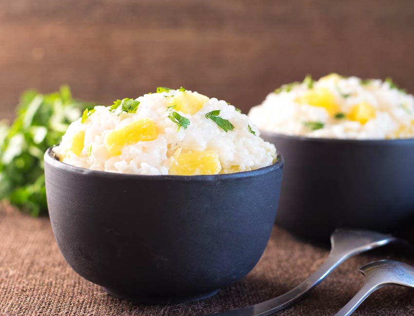 Coconut Milk Rice with Pineapple