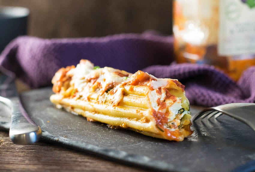 Spinach Artichoke and Chicken Manicotti