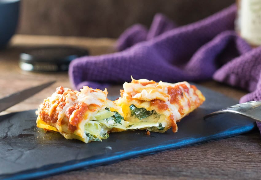 Spinach Artichoke and Chicken Manicotti