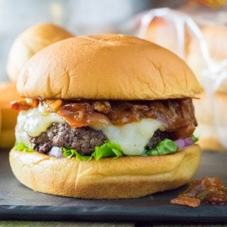 Bacon Jam Burger with Gruyere Cheese