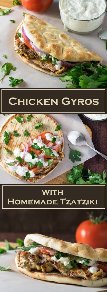 Chicken Gyros with Homemade Tzatziki Sauce Recipe