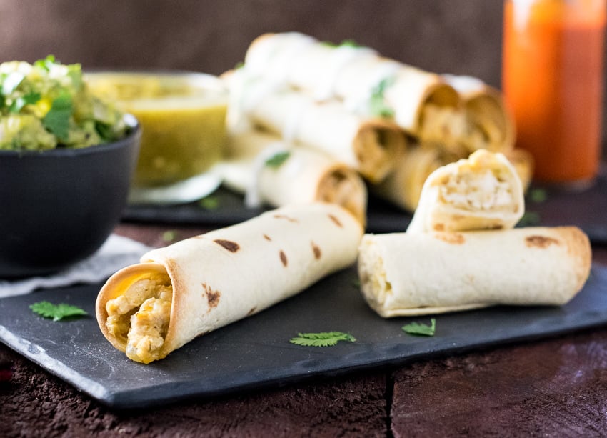 Healthy Baked Chicken Taquitos