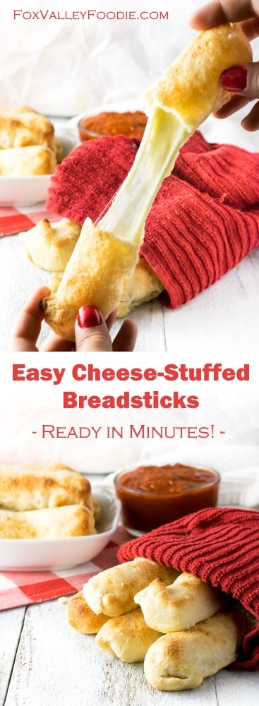 Easy Cheese-Stuffed Breadsticks recipe