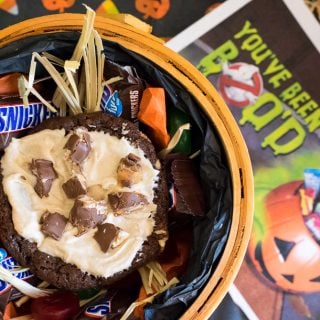 Loaded Snickers Cookie with Peanut Butter Frosting