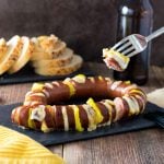 Cheesy Hasselback Sausage