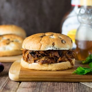 Easy Crock Pot Honey BBQ Chicken Sandwich