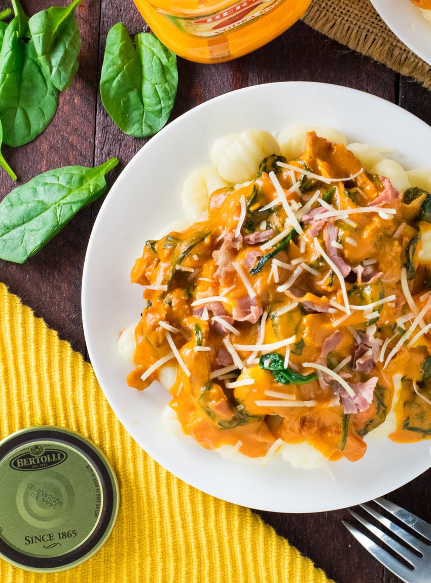 Gnocchi with Vodka Sauce and Prosciutto