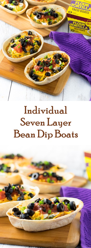 Individual Seven Layer Bean Dip Boats recipe