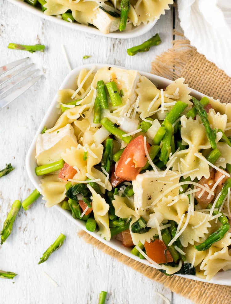 Asparagus and Brie Warm Pasta Salad Recipe