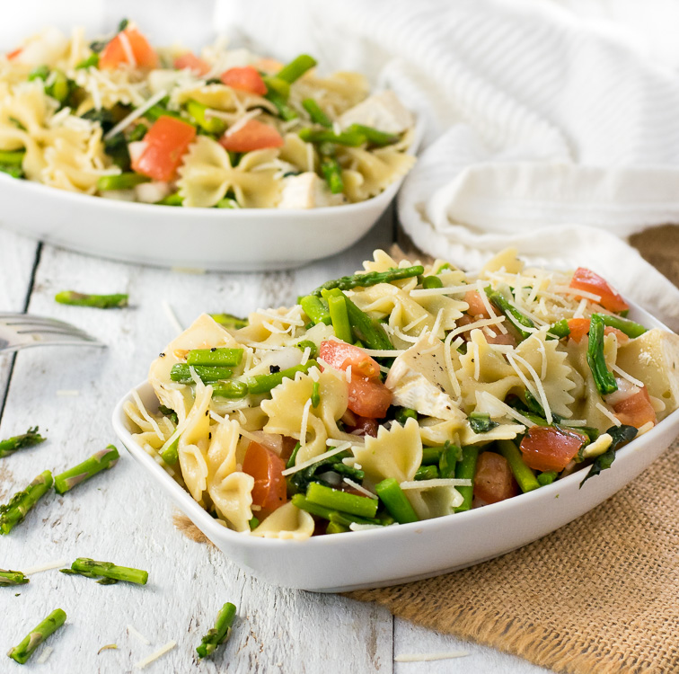 Asparagus and Brie Warm Pasta Salad